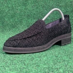 Rothys The Lug Textured Loafers Womens 10 Black Knit Slip On Shoes Casual Work